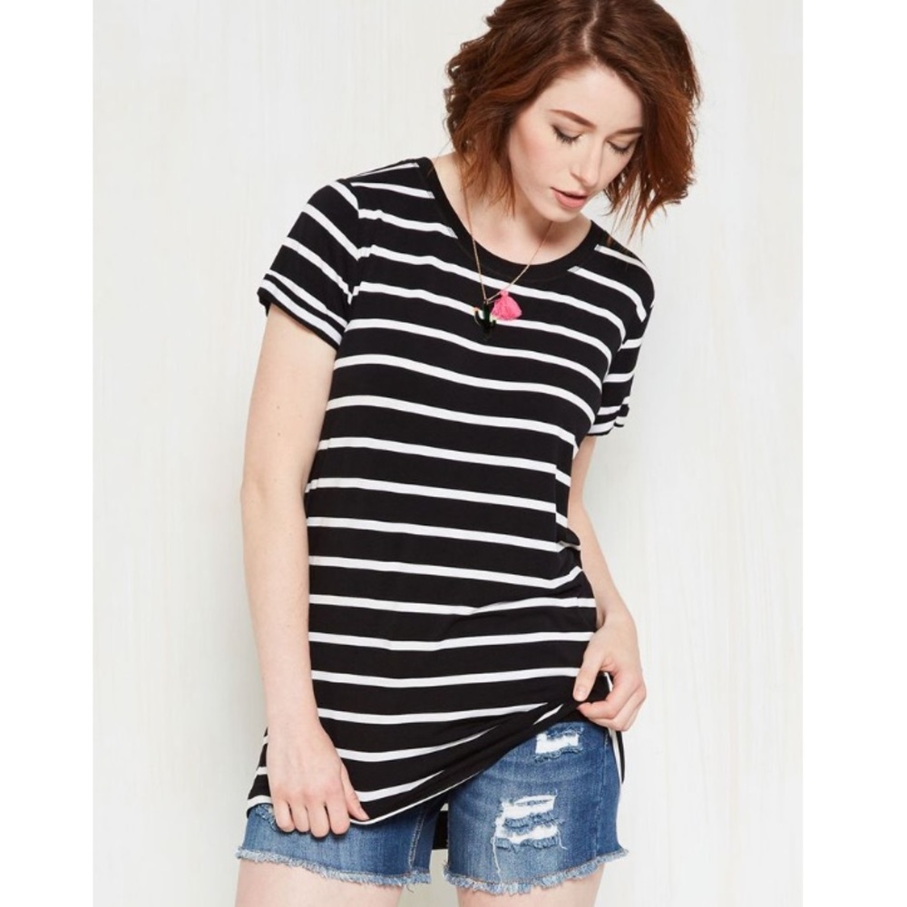 ModCloth SunnyGirl Black Striped Tunic